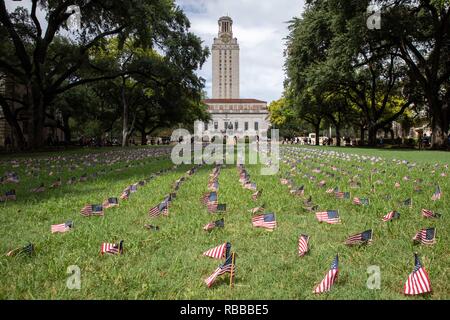 9/11 memorial a UT Campus. Austin, Texas. Settembre, 2018 Foto Stock