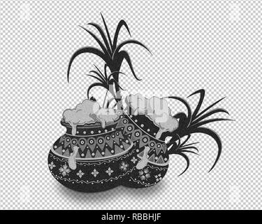 Illustrazione di Felice Pongal saluto sfondo, sfondo bianco Foto Stock