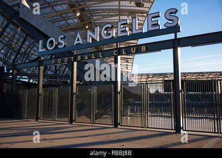 Banc della California Stadium di Exposition Park, Los Angeles, California, la casa di Los Angeles Football Club. Foto Stock