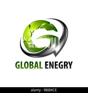 Energia globale lightning lettera iniziale logo G concept design template idea Illustrazione Vettoriale