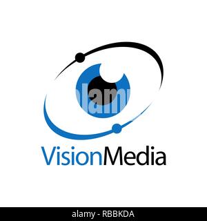 Icona occhio Visione logo media concept design template idea Illustrazione Vettoriale