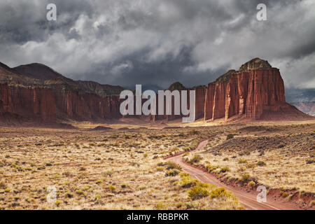 Valle della cattedrale, Capitol Reef National Park nello Utah, Stati Uniti d'America Foto Stock