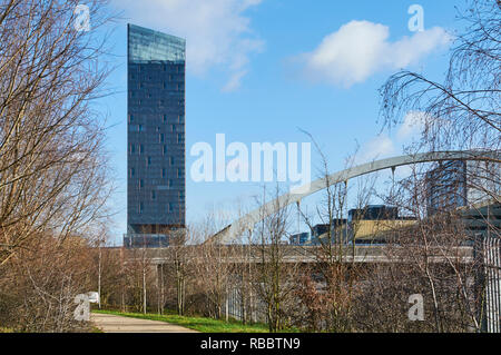 La nuova Manhattan appartamenti loft edificio a Stratford, East London REGNO UNITO Foto Stock