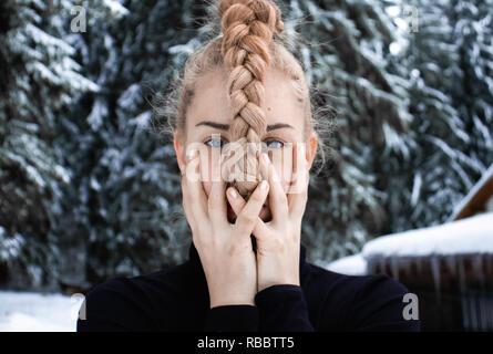 Donna, ragazza ritratto, astratta. Foto Stock