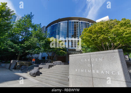 SEATTLE, WA, Stati Uniti d'America - 21 Luglio: Seattle Art Museum e il Giardino della Rimembranza nel downtown di Seattle su luglio 24, 2018 a Seattle, Washington. Foto Stock