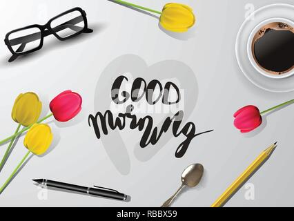 Donna blogger workspace con gli occhiali Illustrazione Vettoriale