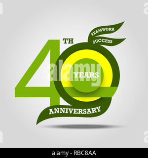 Quarantesimo anniversario di firmare e celebrazione del logo Foto Stock