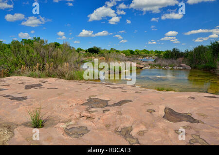 Llano River, Castell, Mason County, Texas, Stati Uniti d'America Foto Stock