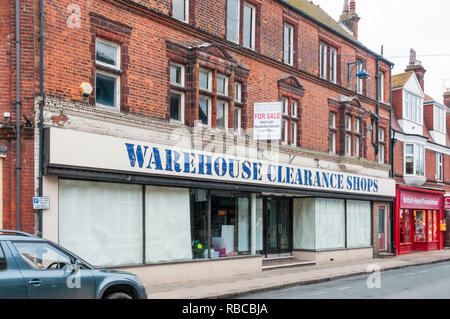 Ramo chiuso del gioco di magazzino negozi per la vendita in Sheringham, North Norfolk. Foto Stock