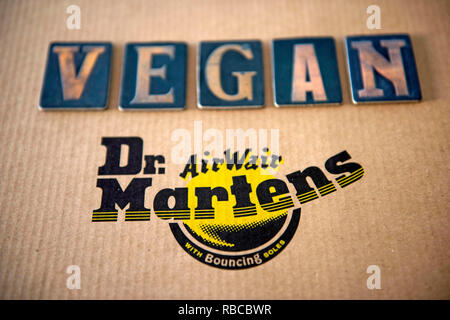 Vegan friendly Dr Martens stivali. Foto Stock