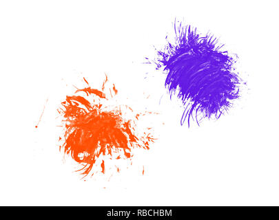 Colorati acquerelli astratti macchia con schizzi e spruzzi di goccioline. Foto Stock
