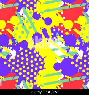 Moderno modello astratto con blot e forme geometriche Illustrazione Vettoriale