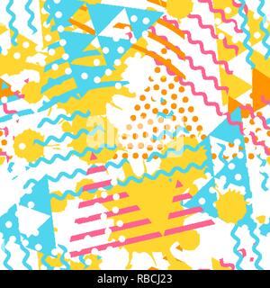 Abstract disegno geometrico con forma triangolare e grunge texture macchia Illustrazione Vettoriale