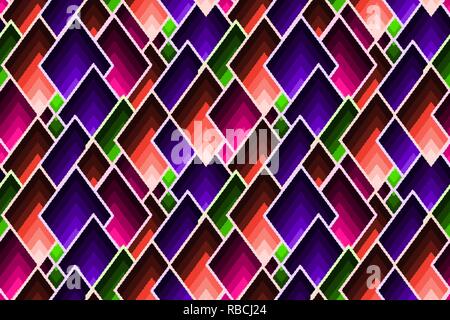 Abstract disegno geometrico con mosaico sparsi losanghe in colori alla moda Illustrazione Vettoriale
