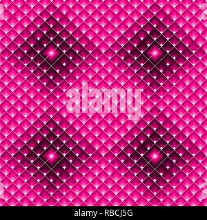 I rettangoli seamless pattern. Piastrella geometrica texture con losanghe di colore rosa Illustrazione Vettoriale