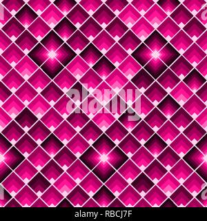 Geometrica astratta seamless pattern con plastica piazze rosa Illustrazione Vettoriale