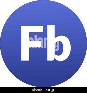 White Fb il testo su un cerchio blu Illustrazione Vettoriale