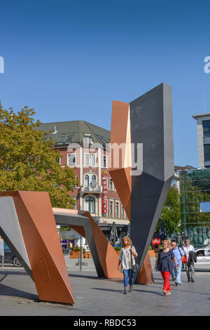 Fermata bus, Friedrich Wilhelm del luogo, Aachen, Renania settentrionale-Vestfalia, Germania, Bushaltestelle, Friedrich-Wilhelm-Platz, la Renania settentrionale-Vestfalia, Deutschlan Foto Stock