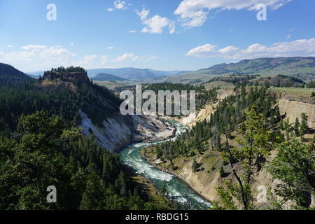 Molle di calcite si affacciano, il Parco Nazionale di Yellowstone Foto Stock