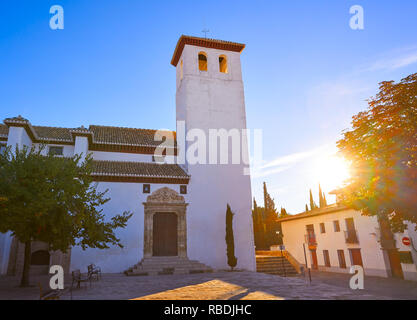 San Miguel Bajo chiesa in Granada Albaicin andaluso di Spagna Foto Stock