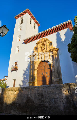 San Miguel Bajo chiesa in Granada Albaicin andaluso di Spagna Foto Stock