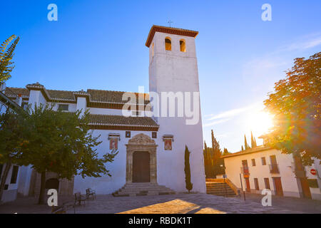 San Miguel Bajo chiesa in Granada Albaicin andaluso di Spagna Foto Stock