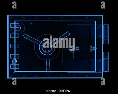 3D rendering x-ray banca sicuro o caveau della banca isolato Foto Stock