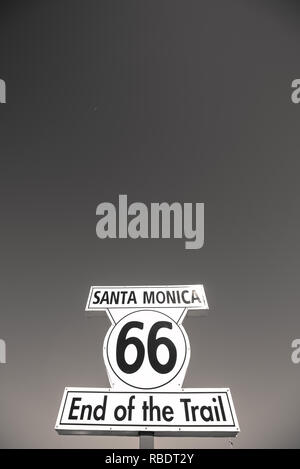 Route 66: Fine del sentiero - Santa Monica, California Foto Stock