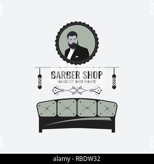 Elegante Barber Shop Illustrazione Vettoriale