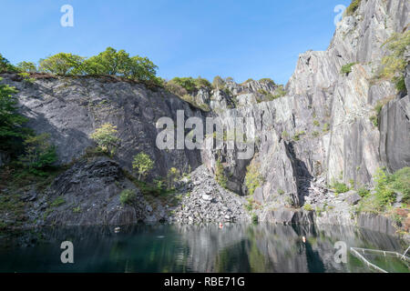 Vivian cava a Llyn Padarn country park Llanberis Galles del Nord Foto Stock