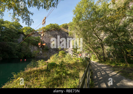 Vivian cava a Llyn Padarn country park Llanberis Galles del Nord Foto Stock