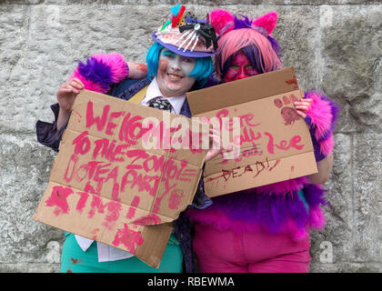 I partecipanti in pieno il trucco e Costume al Birmingham Zombie a piedi - 18 giugno 2016, Birmingham, Inghilterra Foto Stock