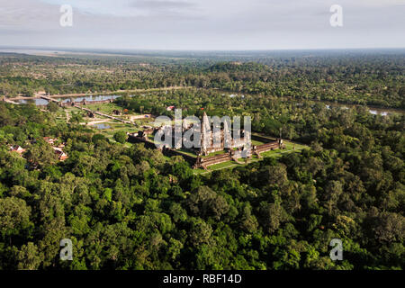 Vista aerea di Angkor Wat, Siem Reap, Cambogia. Foto Stock