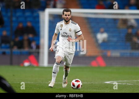 Madrid, Spagna. Il 9 gennaio, 2019. Nacho (reale) Calcio/Calcetto : Spagnolo 'Copa del Rey' round di 16 1a gamba match tra il Real Madrid CF 3-0 CD Leganes al Santiago Bernabeu di Madrid in Spagna . Credito: Mutsu Kawamori/AFLO/Alamy Live News Foto Stock