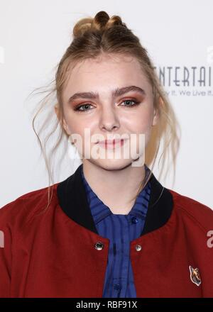 Los Angeles, California, USA. 9 gennaio, 2019. L'attrice Elsie Fisher arriva alla seconda edizione di Los Angeles Online Film Critics Society Cerimonia di Premiazione tenutasi presso la Taglyan complesso culturale su Gennaio 9, 2019 a Hollywood e Los Angeles, California, Stati Uniti. (Foto di David Acosta/Image Press Agency) Credito: Image Press Agency/Alamy Live News Foto Stock