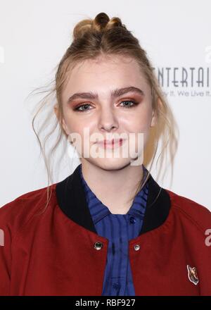 Los Angeles, California, USA. 9 gennaio, 2019. L'attrice Elsie Fisher arriva alla seconda edizione di Los Angeles Online Film Critics Society Cerimonia di Premiazione tenutasi presso la Taglyan complesso culturale su Gennaio 9, 2019 a Hollywood e Los Angeles, California, Stati Uniti. (Foto di David Acosta/Image Press Agency) Credito: Image Press Agency/Alamy Live News Foto Stock