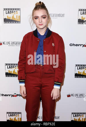 Los Angeles, California, USA. 9 gennaio, 2019. L'attrice Elsie Fisher arriva alla seconda edizione di Los Angeles Online Film Critics Society Cerimonia di Premiazione tenutasi presso la Taglyan complesso culturale su Gennaio 9, 2019 a Hollywood e Los Angeles, California, Stati Uniti. (Foto di David Acosta/Image Press Agency) Credito: Image Press Agency/Alamy Live News Foto Stock