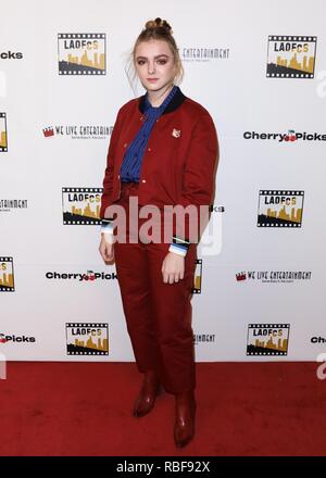 Los Angeles, California, USA. 9 gennaio, 2019. L'attrice Elsie Fisher arriva alla seconda edizione di Los Angeles Online Film Critics Society Cerimonia di Premiazione tenutasi presso la Taglyan complesso culturale su Gennaio 9, 2019 a Hollywood e Los Angeles, California, Stati Uniti. (Foto di David Acosta/Image Press Agency) Credito: Image Press Agency/Alamy Live News Foto Stock