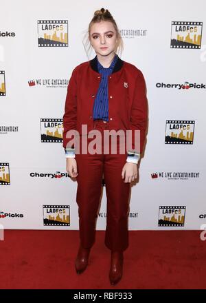 Los Angeles, California, USA. 9 gennaio, 2019. L'attrice Elsie Fisher arriva alla seconda edizione di Los Angeles Online Film Critics Society Cerimonia di Premiazione tenutasi presso la Taglyan complesso culturale su Gennaio 9, 2019 a Hollywood e Los Angeles, California, Stati Uniti. (Foto di David Acosta/Image Press Agency) Credito: Image Press Agency/Alamy Live News Foto Stock