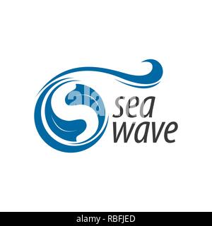 Mare blu onda lettera iniziale s logo concept design template idea Illustrazione Vettoriale