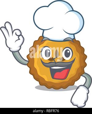 Lo Chef torta di mele su una tabella di cartoon Illustrazione Vettoriale