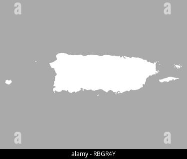 Mappa di Puerto Rico Foto Stock