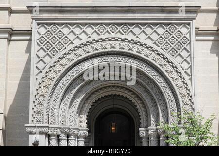 Philadelphia - Pennsylvania State Historical marker, Tempio massonico. Sede della Gran Loggia di Pennsylvania Foto Stock