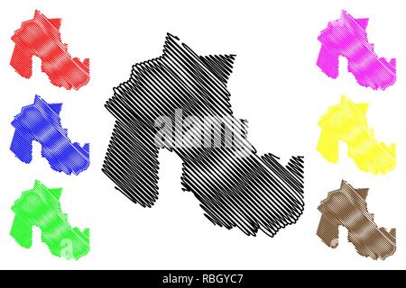 Jujuy (regione di Argentina, Repubblica argentina, Province dell'Argentina) mappa illustrazione vettoriale, scribble schizzo Jujuy MAPPA DELLA PROVINCIA Illustrazione Vettoriale