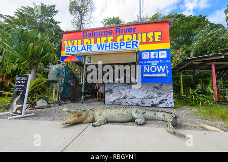 Fiume Daintree crociere ufficio booking, Parco Nazionale Daintree, estremo Nord Queensland, FNQ, QLD, Australia Foto Stock