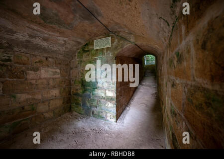 Fort pistola Scaur enplacement Hamilton, Burmuda. Foto Stock