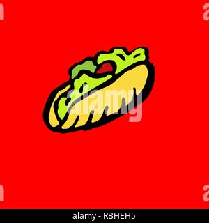 Vector pasto veloce icona grunge. Kebab illustrazione di inchiostro. Illustrazione Vettoriale