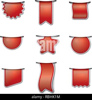 Illustrazione di imposta modello per pubblicità di etichette e tag per la vendita Illustrazione Vettoriale