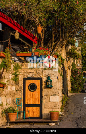 Vecchia strada di Byblos Jbeil in Libano medio oriente Foto Stock