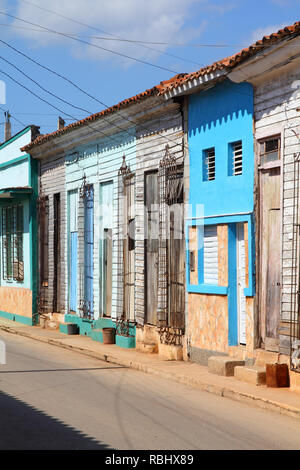 Remedios a Cuba - tipico della città vecchia architettura coloniale. Foto Stock